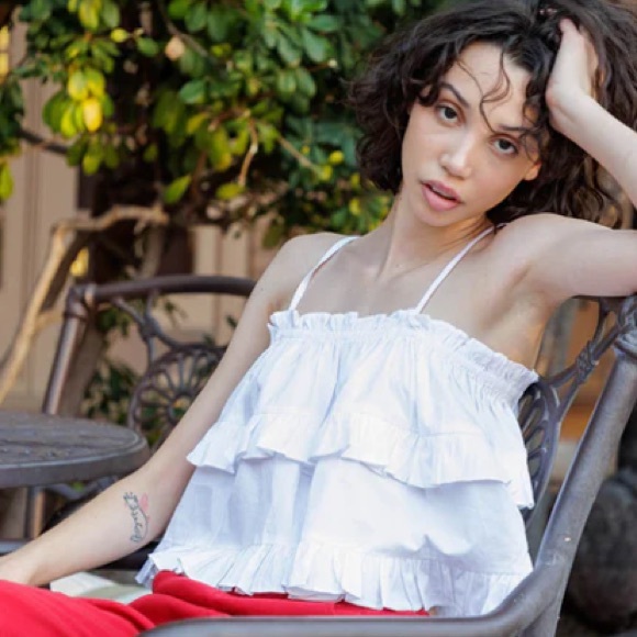 HT 360 Collective Blue Ruffle Blouse - Picture 2 of 9